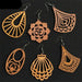 Artisan-Made Geometric Wood Dangle Earrings - Afro-Boho Ethnic Style Jewelry