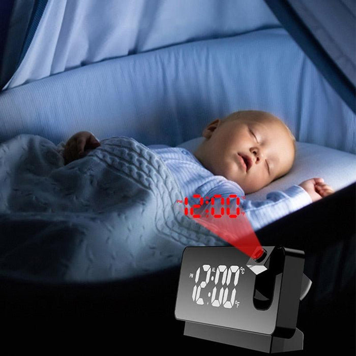 Ceiling LED Digital Projection Alarm Clock with 180° Rotation for Bedroom or Office
