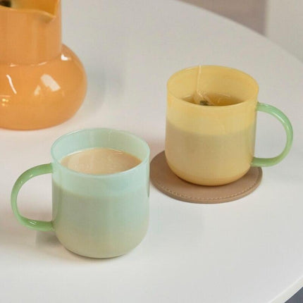 Jade Elegance: Retro Nordic Glass Mug Collection