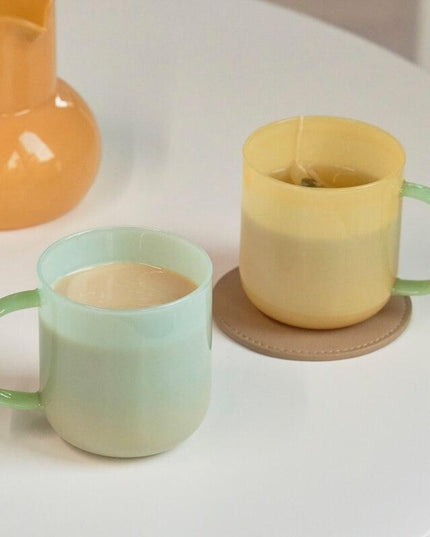 Jade Elegance: Retro Nordic Glass Mug Collection