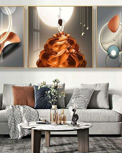 Contemporary Aluminum Triptych Wall Art for Stylish Interiors