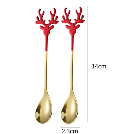 Santa's Joyful Holiday Silverware Duo - Cheerful Spoon and Fork Set for Festive Feasts