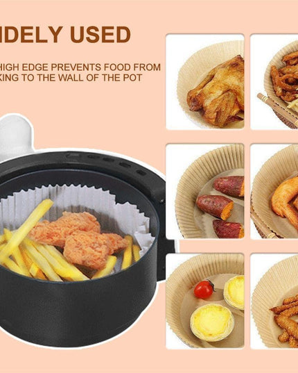 Round Non-Stick Parchment Paper Liners for Effortless Air Fryer Cooking