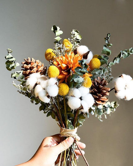 Eucalyptus and Daisy Dried Flower Hanging Arrangement - Natural Charm