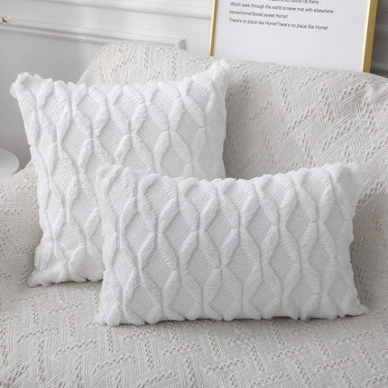 Chic Nordic White Cotton Pompom Pillow Cover - Luxurious Home Decor Accent