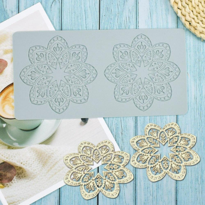 Snowflake Lace 3D Silicone Mold Set for Professional Cake Decorating - Enhance Your Baking Skills and Craft Intricate Designs