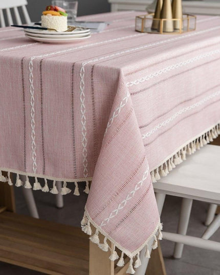 Chic Cotton-Linen Tablecloth Set for Dining, Photography, and Home Decor