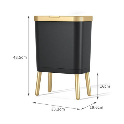Elegant Botanica Gold 15L Waste Bin - Chic Solution for Stylish Home Cleanup