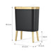 Luxurious 15L Botanica Gold Trash Can with Foot-Operated Lid for Kitchen & Bathroom