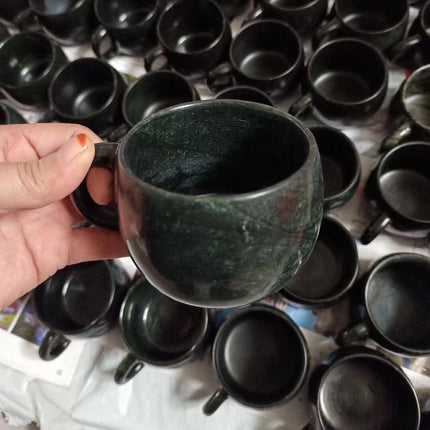 Natural Green Jade Wellness Mug with Magnetic Properties