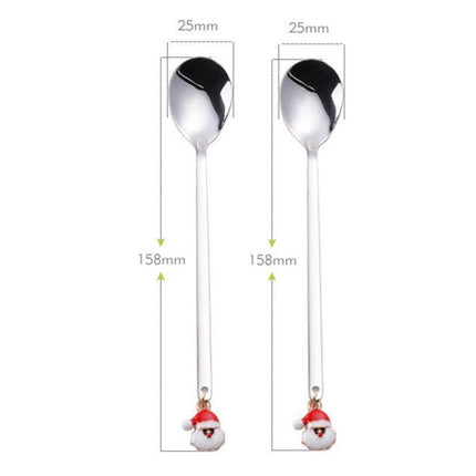 Santa's Joyful Holiday Silverware Duo - Cheerful Spoon and Fork Set for Festive Feasts