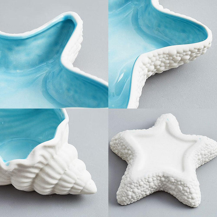Handcrafted Coastal Ceramic Seashell Ornaments