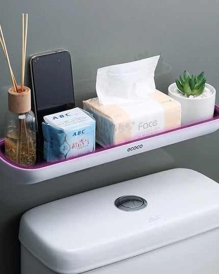 Compact Moisture-Resistant Wall Shelf Organizer for Bathroom and Kitchen - Simple Installation Solution