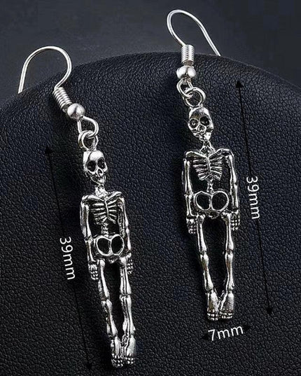 Gothic Skeleton Skull Dangle Earrings - Handmade Halloween Statement Jewelry for Fearless Fashionistas