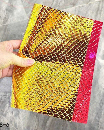 Iridescent Rainbow Snakeskin Holographic PVC Craft Fabric - Perfect for Artistic Creations