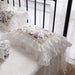 Luxurious European Lace Ruffle Pillowcase - Classic White Elegance