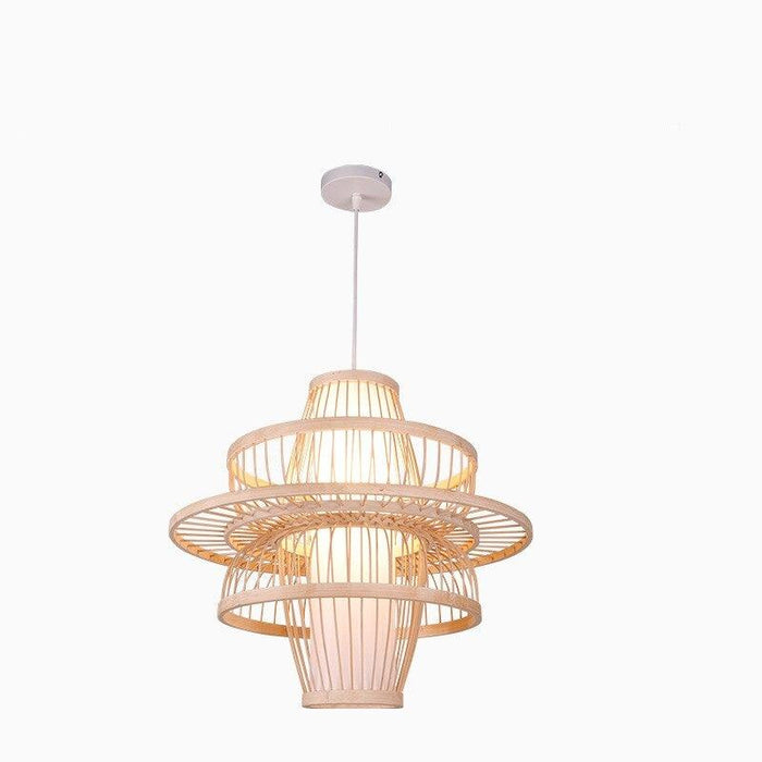 Bamboo Hand-Woven Ceiling Chandelier for Home and Garden Decor