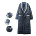 Plus Size Winter Super Thick Bathrobe Men 3 Layers Quilted Cotton Flannel Robe Male Simple Loose Warm Dressing Gown L-XXXL