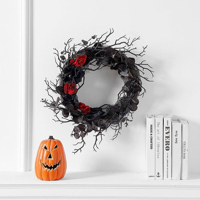 Halloween Wreath Hanging Decorations - Front Party Door & Window Wreathes Props - Très Elite