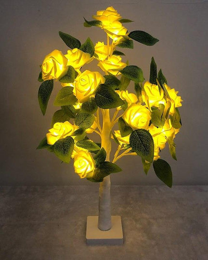 Radiant LED Bonsai Rose Tree: 55CM Floral Table Centerpiece