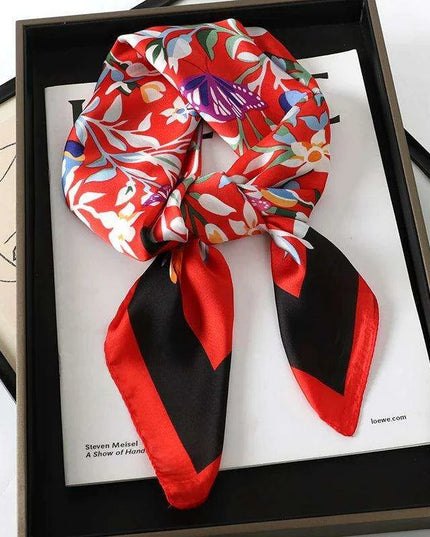 Elegant Leopard Print Silk Scarf - Premium Women's Fashion Accessory