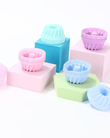 6-Pack Non-Stick Silicone Round Baking Molds for Cupcakes and Muffins