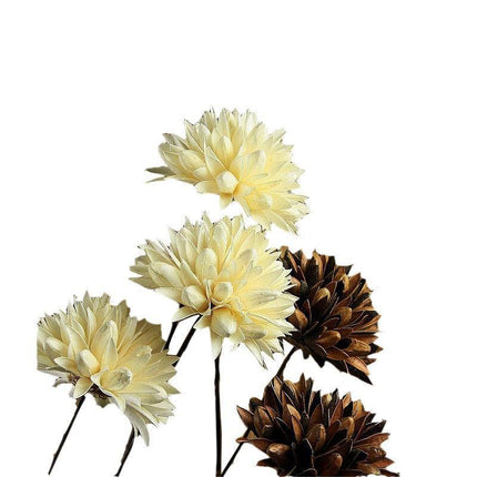 Elegant Magnolia: Handcrafted Dried Floral Arrangement with Durable Iron Stems