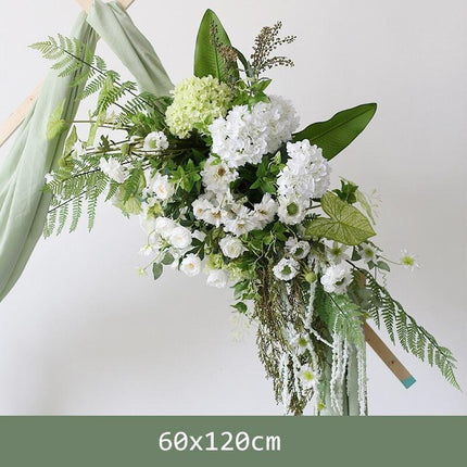 Elegant Green Silk Floral Arrangement for Wedding Decor - Maison d'Elite's JAROWN Flower Row