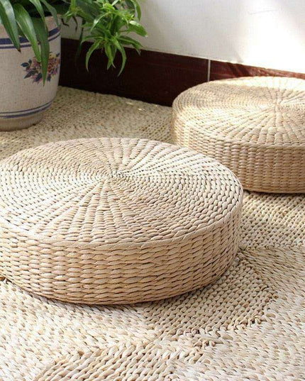 Sustainable Artisan Woven Futon Cushion - Rustic Elegance