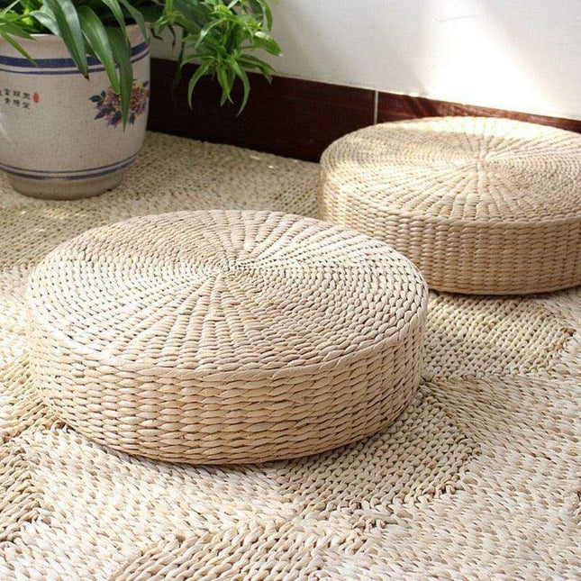 Sustainable Artisan Woven Futon Cushion - Rustic Elegance