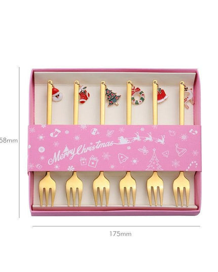 Festive Joy Stainless Steel Cutlery Set - Delightful Tableware for Holiday Celebrations