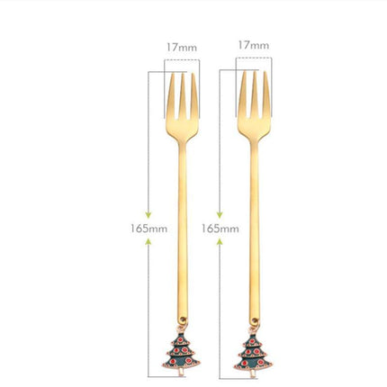 Santa's Joyful Holiday Silverware Duo - Cheerful Spoon and Fork Set for Festive Feasts