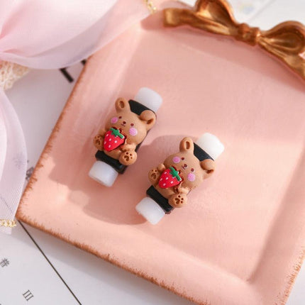 Adorable Milk Coffee Cartoon Cable Protector for Charging & Headphones