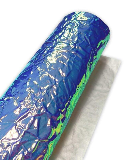Radiant Crumpled Holographic PU Faux Leather for Creative Creations