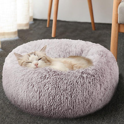 Luxury Plush Round Pet Bed - Cozy Retreat for Cats and Dogs