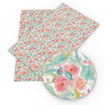 Charming Floral Synthetic Leather Craft Sheets - Essential for Creatives