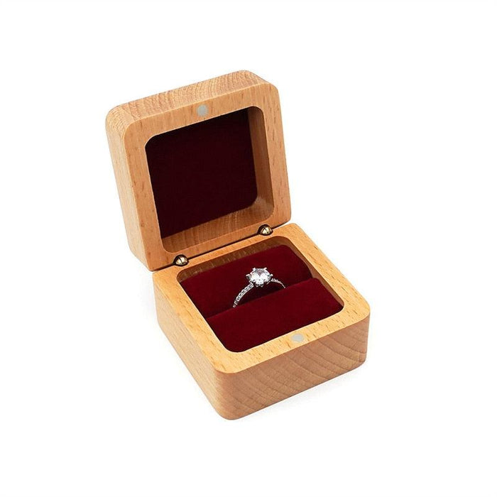 Retro Charm Wooden Jewelry Box with Ring Holder - Perfect for Travel and Special Events