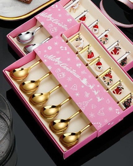 Festive Joy Stainless Steel Cutlery Set - Delightful Tableware for Holiday Celebrations