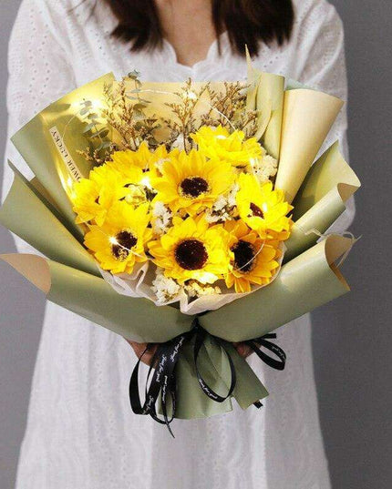 Exquisite Soap Flower Arrangement with Charming Baby's Breath - Elegant Home Decor Piece