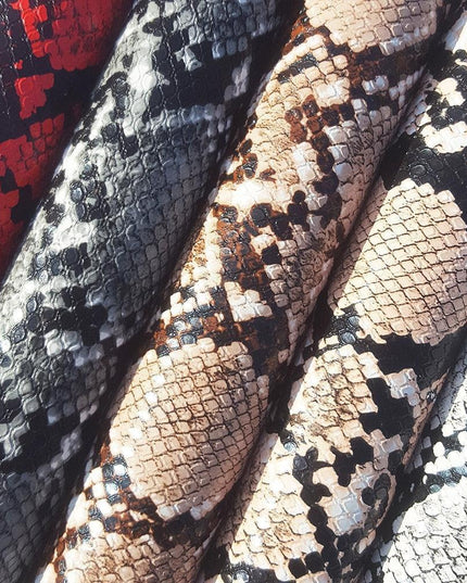 Exotic Python Pattern Vegan Leather Roll for Creative Handmade Accessories