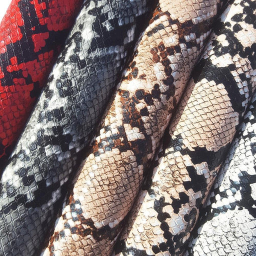 Exotic Python Pattern Synthetic Leather Roll - Crafting Material for Custom Bags, Shoes, and Hair Accessories