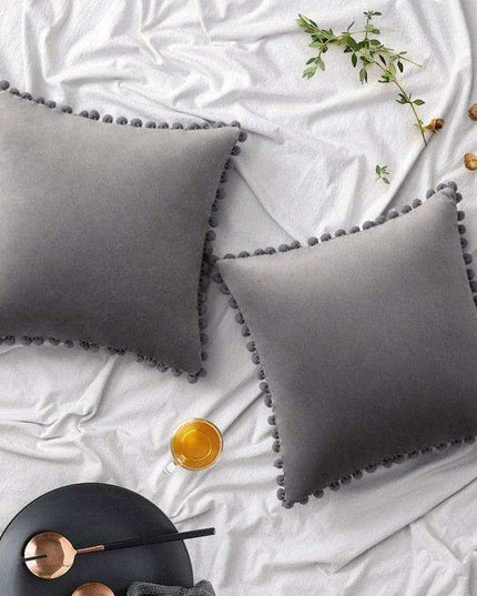 Luxurious Velvet Pillowcases with Whimsical Pom Pom Details - Ultimate Comfort and Charm