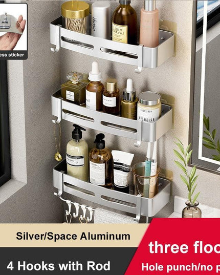 Aluminum Corner Shelf Rack with Versatile Dual Installation Options