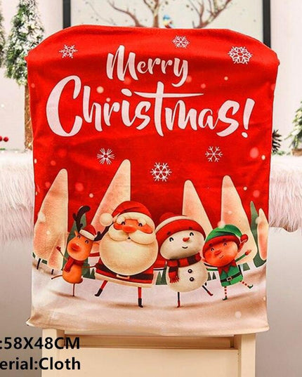 Whimsical Gnome-Themed Christmas Chair Cover - Festive Home Accent