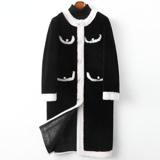 Luxurious Winter Elegance: Genuine Lamb Fur Coat for Unmatched Warmth & Style