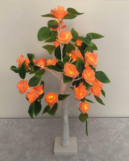 Radiant LED Bonsai Rose Tree: 55CM Floral Table Centerpiece