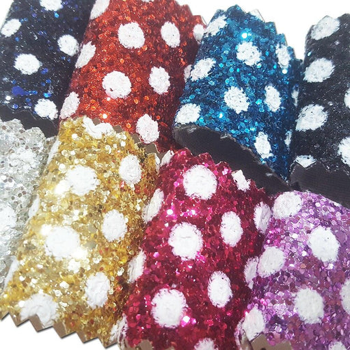 Glittering Elegance: Deluxe Dot Glitter Vinyl Fabric Roll - Ideal for Crafting Excellence