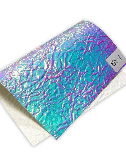 Radiant Crumpled Holographic PU Faux Leather for Creative Creations