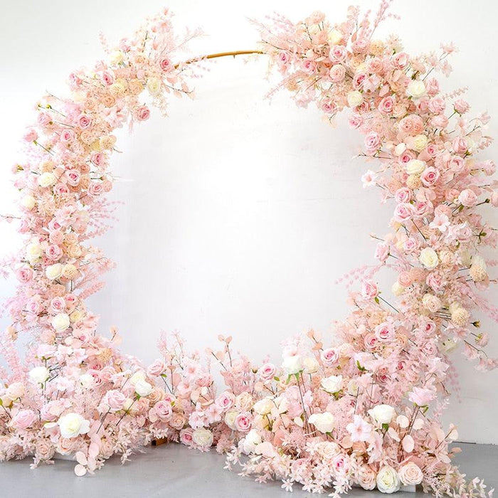 Elegant Pink Floral Wedding Arch Kit for Christmas and Home Decoration