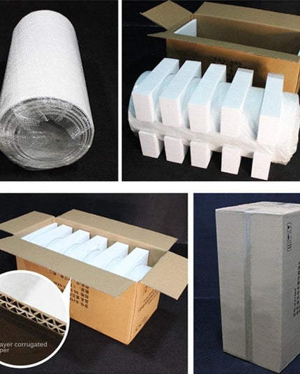 Elegant White and Gold Cylinder Display Pedestals Set